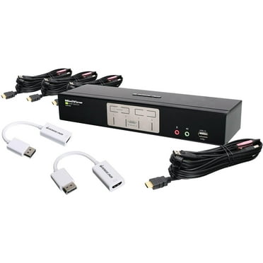 IOGEAR GCS1794DPKIT 4-Port HDMI and DisplayPort KVMP Kit with USB Hub and Audio