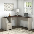 Bush Furniture Townhill 54W L Shaped Desk in Washed Gray and Madison
