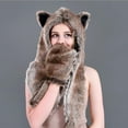 thumbnail image 6 of Herrnalise Male Female Faux Animal Hood Cap Mittens Ears Cartoon Hat Gloves Scarf Pocket, 6 of 8