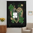 thumbnail image 2 of St. Patrick's Day Sheer Curtains 45" Long, Green Shamrock Leaf Gold Leopard Love Black Light Filering Curtains, Breathable Simi Curtain Privacy Drapes for Kitchen Bathroom Small Window Treatment, 2 of 9