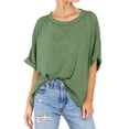 thumbnail image 3 of Women Cotton T-Shirt Summer Casual Loose Fit Short Sleeve Top, 3 of 6