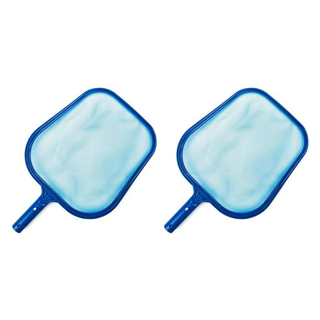 Decodeary Filet de Nettoyage de Piscine Outil Professionnel pour Maison Extérieur Filet de Récupération de Surface Réglable Accessoire d'Eau Bleu Environ 25-30 x 44cm 2Ensemble