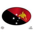 thumbnail image 1 of Papua New Guinea Flag Oval - 5" Vinyl Sticker - For Car Laptop I-Pad - Waterproof Decal, 1 of 1