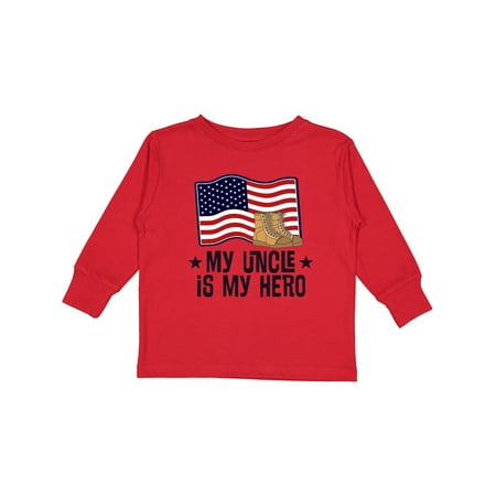 

Inktastic My Uncle is My Hero Military Nephew Gift Toddler Boy or Toddler Girl Long Sleeve T-Shirt