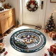 thumbnail image 6 of Cififendec Christmas Round Area Rug, 31.5", Large 3D Visual Illusion Floor Mat with Santa Print Non Slip Base for Fireplace Side Festive Floor Styling, 6 of 6