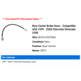 thumbnail image 2 of Rear Center Brake Hose - Compatible with 1999 - 2004 Chevy Silverado 2500 2000 2001 2002 2003, 2 of 2