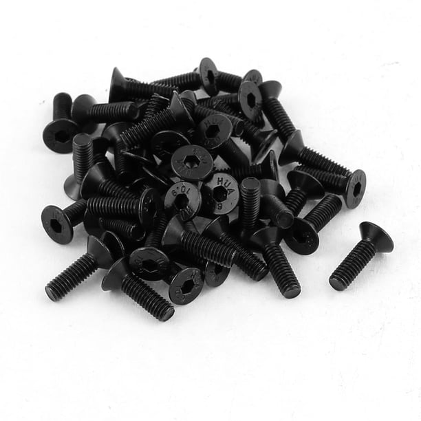 50 Piezas Tornillos de Cabeza Plana de Acero Aleado Hexagonal M3 x 10mm