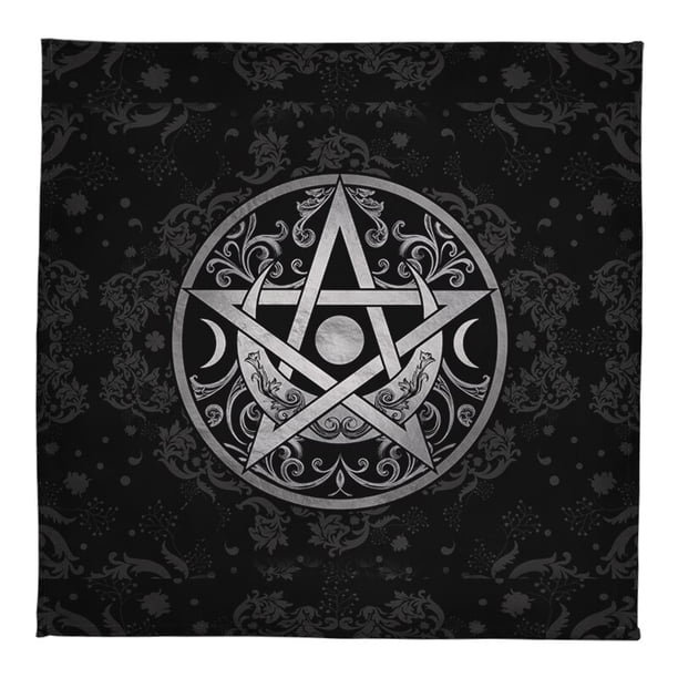 Mantel de Tarot de pentagrama de Reiki, paño de terciopelo de Altar, Péndulo de cristal, luna creciente, almohadilla de tarjeta de oráculo astrológico, envío directo qym unisex
