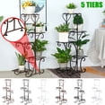 thumbnail image 2 of Vintage Metal Flower Pot Holder Stable Plant Stand Rack Display Garden Decor Shelf for Balcony Patio Yard Outdoor Indoor, 2 of 21