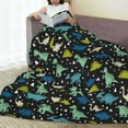 thumbnail image 6 of Honeii Dinosaur Print Fleece Blanket - Throw Blanket for Bed, Sofa, Couch, Camping, and Travel , Microplush Ultra Soft Warm Blanket-50"x40", 6 of 7