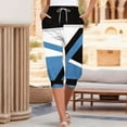 thumbnail image 2 of QATAINLAV Capri Pants for Women Casual Cropped Soft Sweatpants Outdoor Drawstring Waist Joggers Shorts Trendy Geometric Prints Yoga Pants with Pockets Blue XL, 2 of 7