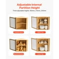 thumbnail image 3 of KFFKFF Corner Bread Box for Kitchen Counter, Double-Layer Bamboo Bread Storage Container, Wooden Breadbox with Acrylic Wavy Door, Natural Finish, 3 of 9