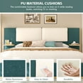 thumbnail image 4 of Harper & Bright Designs Queen Size Platform Bed with Upholstered Headboard, Queen Wooden Bedframe with Anti-Collision Soft Rounded Corners, Green, 4 of 9