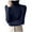 Dark Blue, variant on GigrtiJin Women's Turtleneck Long Sleeve Tops Casual Lightweight Solid Slim Sweater Fashion Comfy Knit Blouse
