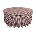 thumbnail image 1 of LA Linen TCcheck108R-BurgundyK17 Polyester Gingham Checkered Tablecloth, White & Burgundy - 108 in. Round, 1 of 1