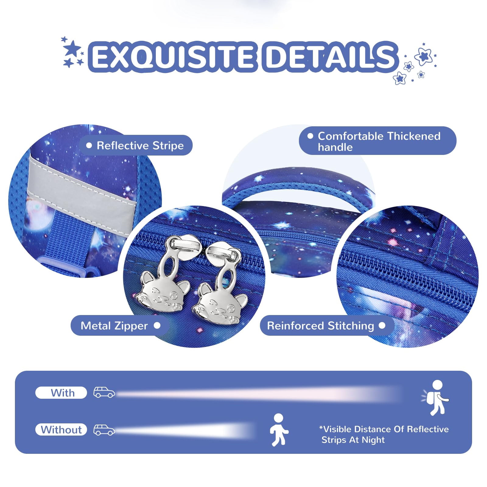 Soda Candy Kids Backpack Kawaii Printed School Girls Backpacks, Lightweight Water Resistant Boys Bookbag for Primary Kindergarten Elementary Preschool Middle School, Blue Star