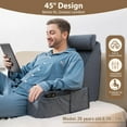 thumbnail image 2 of Reading Pillow for Sitting in Bed Adult,Back Pillow for Sitting Up,Backrest Support Pillow with Arm Rest,Bed Chair Pillow with Big Pockets for Gaming,Watching TV in Floor,21n(Grace Grey), 2 of 14