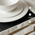 thumbnail image 2 of Square House New Bone China 12 Piece Dinnerware Set, Santorini Collection (Honeycomb), White, Daily Use China, Embossed Tableware Service for 4, 2 of 7