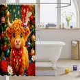 thumbnail image 3 of Manfei Kawaii Highland Cattle Shower Curtain 72Wx78L,Merry Christmas Bath Curtain,Orange Red, 3 of 6