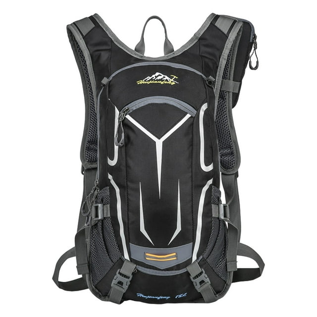 Graflsoa Sac à Dos de Cyclisme en Nylon Léger et Résistant à l'Eau 18 L pour Hommes et Femmes - Conception Réfléchissante pour la Sécurité Nocturne, Idéal pour la Randonnée et les Aventures en Plein Air - Noir