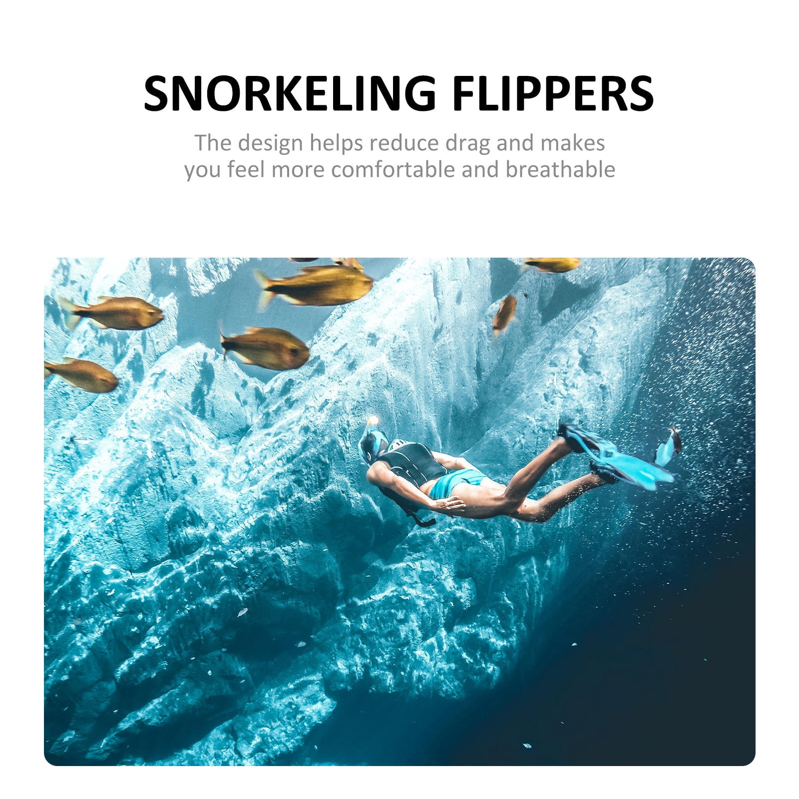 ETEREAUTY 2Pcs Diving Fins Snorkeling Flexible Design with Portable Compact Size