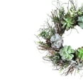 thumbnail image 2 of Succulent Mix Spiral Vine Artificial Wreath, 22-Inch, 2 of 5