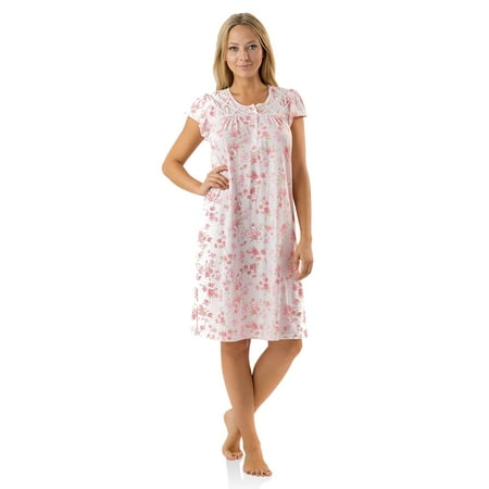 

Casual Nights Women s Flowery Short Sleeve Nightgown