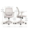 thumbnail image 5 of Alera Wessex Ergonomic Fabric Mesh Swivel Task Chair, Supports up to 275 lb, Gray Seat/Back, White Base, 5 of 9