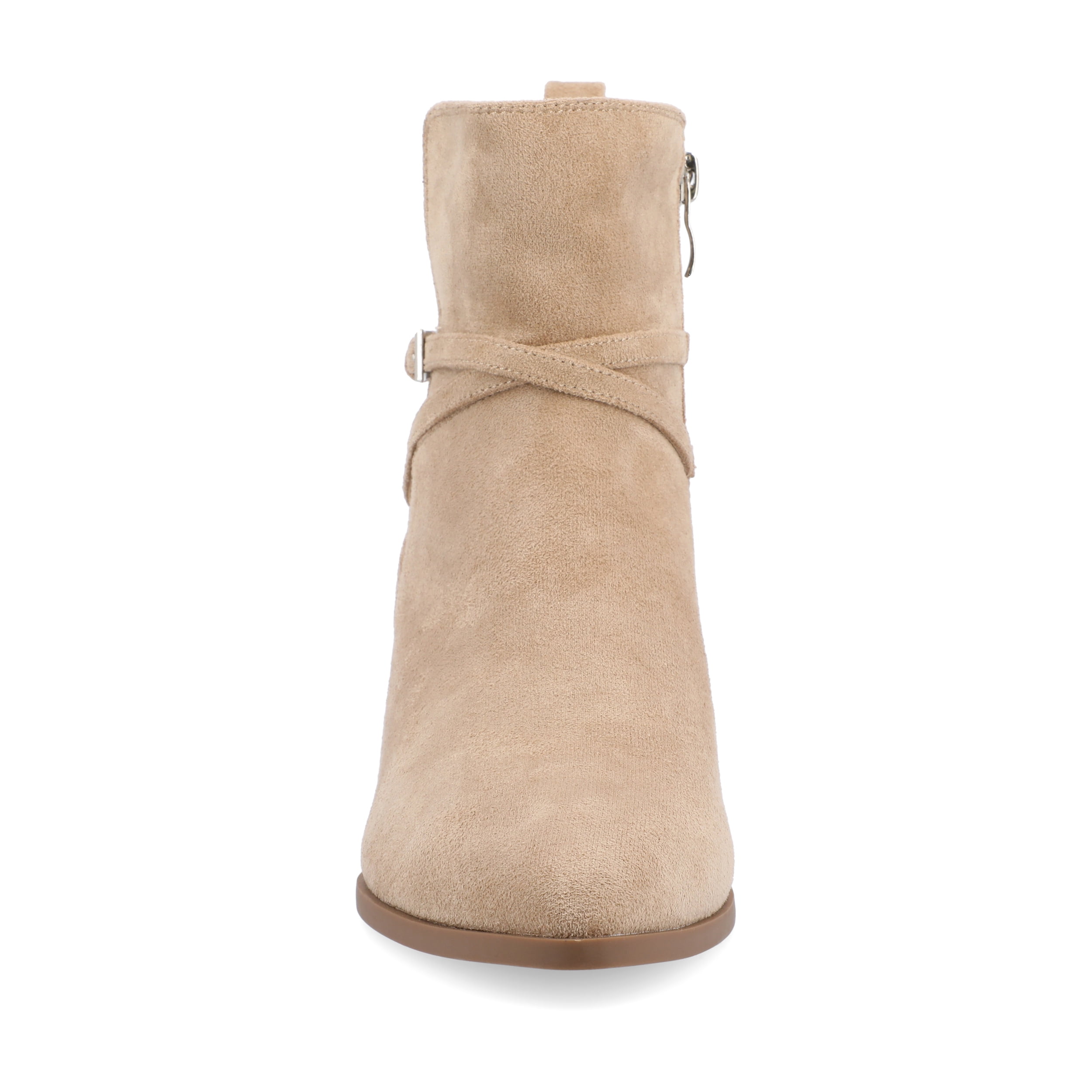 Journee Womens Estelle Stacked Heel Pointed Toe Booties, Widths Available