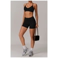 thumbnail image 5 of PISONIC Women Two Piece Workout Sets Support Ruched Cross Back Sports Bras Matching Booty Lifting Shorts Gym Yoga Outfits, 5 of 6