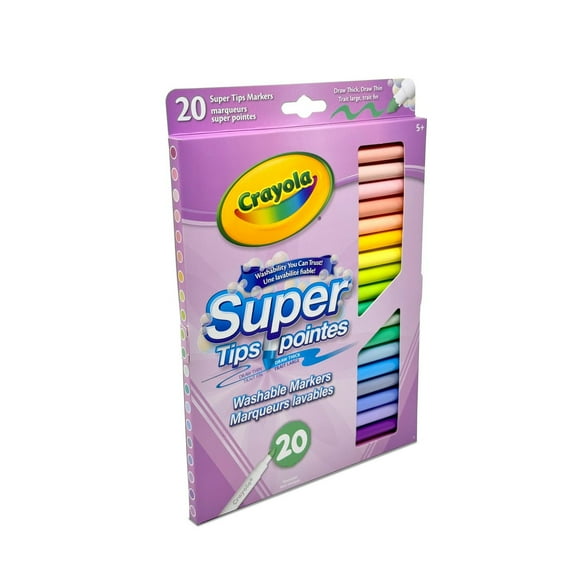 Crayola Super Tips Pastel Washable Markers, 20 Count