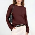 thumbnail image 5 of Eltusu Women Knitting Cotton Sweaters, Pullover Crewneck Warm Long Sleeve Winter Tops Red Size 2XL, 5 of 7