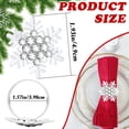 thumbnail image 2 of Juego de 8 servilleteros navideños plateados con forma de copo de nieve for mesas de comedor: decoración rústica for bodas, Navidad, Acción de Gracias y cenas festivas., 2 of 6