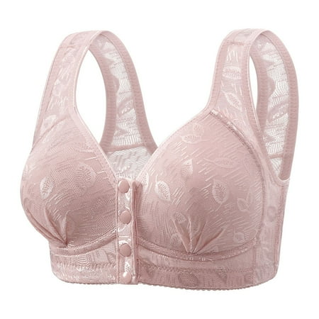 Clearance DondPO Womens Bras Front Underwear Sexy No Wire Bra Fashionable Women s Comfortable and Breathable Tank Top Bra Womens Push Up Bra Front Closure Sports Bras for Women Pink 36