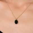 thumbnail image 3 of Gem Stone King 14K Yellow Gold Black Onyx Pendant Necklace for Women | 2.50 Cttw | Gemstone December Birthstone | Oval 10X8MM | With 18 inch Chain, 3 of 6