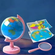 Twfbrm Illuminated Globe for Kids Learning- Globes of the World with Stand Kids Globe, Desk World Globe Lamp Built-in LED Night Light, Globe Toys for Boys Girls Christmas Birthday Gift(Pink)