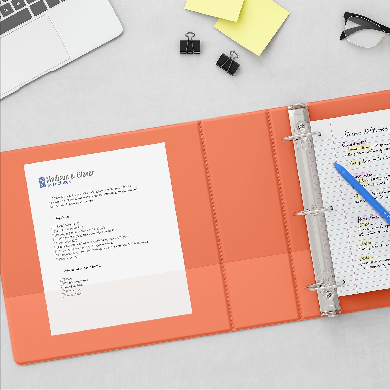 Staples Standard 1 1/2′ 3Ring View Binder Orange (26442CC) 82648