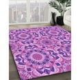 thumbnail image 3 of Ahgly Company Machine Washable Indoor Square Transitional Violet Purple Area Rugs, 5' Square, 3 of 7