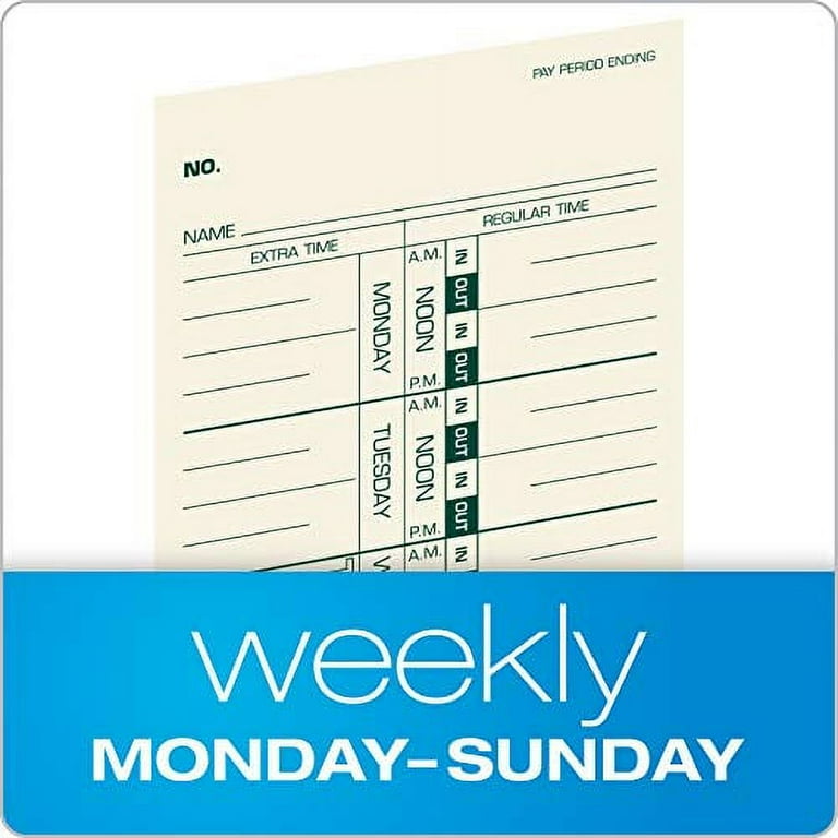 Time Clock Cards, Replacement for M-33, One Side, 3.5 x 9, 500/Box Time Clock Cards, Replacement for M-33, One Side, 3.5 x 9, 500/Box
