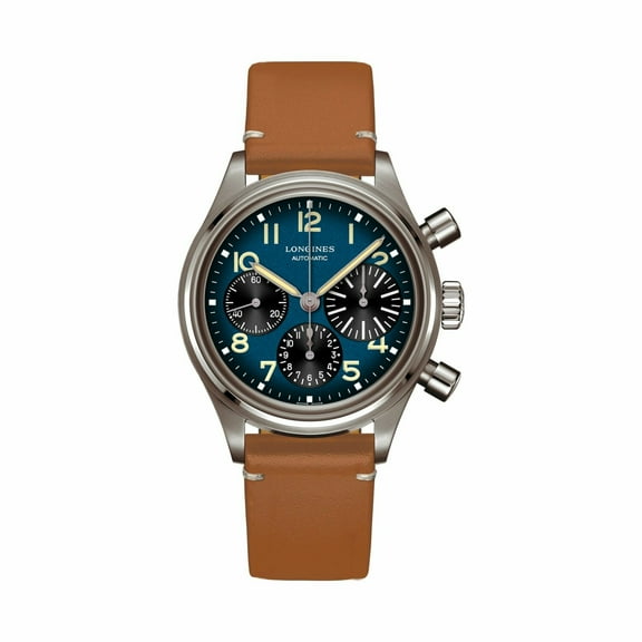 Longines Heritage Avigation Big Eye Automatic Petroleum Dial Brown Leather Strap Men's Watch L2.816.1.93.2