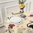 thumbnail image 6 of Dreamtimes Cat Ghost Halloween Round Tablecloth 60", Waterproof Stain and Wrinkle Resistant Washable Decorative Table Covers for Kitchen Dining Tabletop Party Outdoor Picnic, 6 of 7
