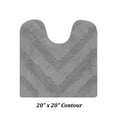 thumbnail image 4 of Better Trends U-Shape Toilet Rug 100% Cotton, Non-Slip Rug, Water Absorbent, Washable, (20" x 20") Contour Bath Rug Gray - Hugo Collection, 4 of 6