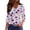 Hot Pink, variant on OIOLOYJM 3/4 Sleeve Tops for Women Casual Floral Print T Shirts Retro Loose V-Neck Tops Basic Outfits Pink XL