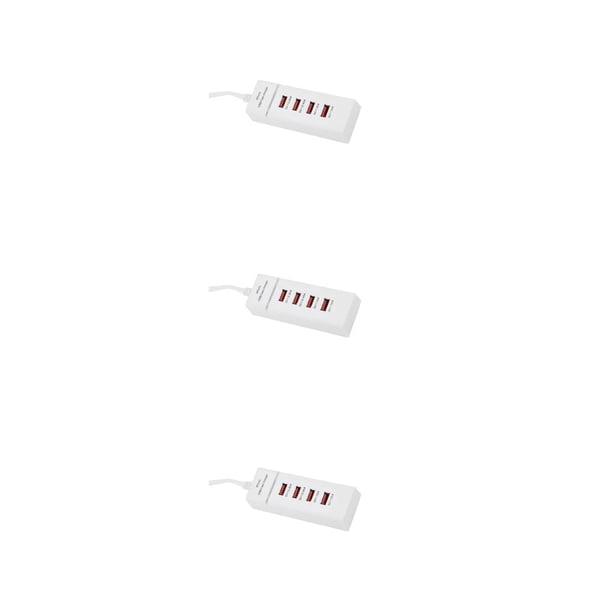 Bearachild Reemplazo del USB de 4 puertos Luz indicadora resistente al calor de carga rápida Adaptador de carga de oficina Enchufe blanco de EE. Type1 NO1