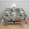 thumbnail image 3 of Pioneer Flower Floral Print Pattern Square Tablecloth, Waterproof Wipeable Spillproof Washable Table Cover for Home Kitchen Party Decor, 42"x42", 3 of 6