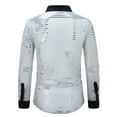 thumbnail image 7 of VSSSJ Men's Shiny Sequin Shirt Sparkling Long Sleeve Button Down Collar Slim Fit Party Nightclub Tops White XXXL, 7 of 7