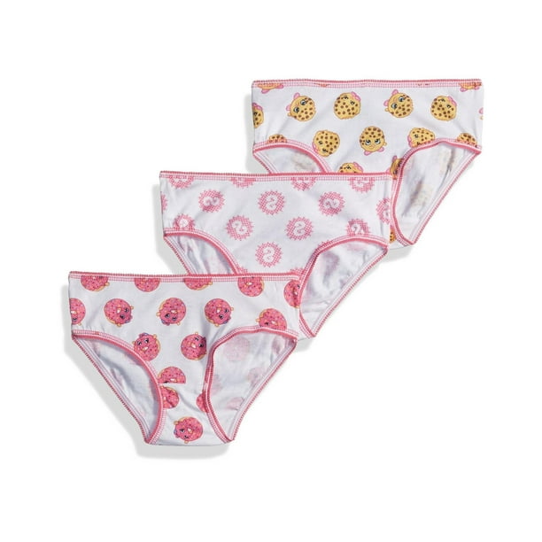 Shopkins Girls' Briefs 3 Pk Underwear Kids Panties 