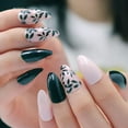 thumbnail image 2 of Uñas postizas francesas, prensa de almendras medianas en las uñas, uñas acrílicas de cobertura completa brillante, 24 piezas de uñas postizas brillantes para mujeres y niñas Namotu CZMR-ZC82-2, 2 of 7