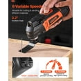 thumbnail image 5 of CAFORKP 3 Amp Corded Oscillating Multi-Tool Kit with 13-Piece Accessories, Variable Speed (15,000-22,000 OPM), LED Light, and Carry Bag - DIY & Professional Projects, 5 of 11