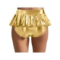 thumbnail image 2 of Miaeowve Womens Shiny Metallic Mini Skirt Pleated Hem Disco Hot Pants For Rave Party Night Club Gold M, 2 of 5